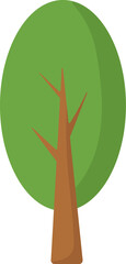 green tree with brown trunk