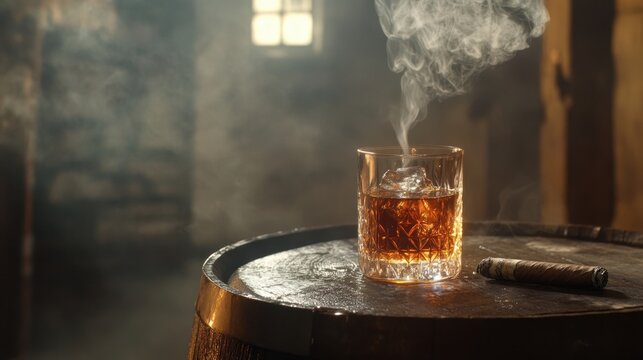 Whiskey Cigar and Smoky Atmosphere.