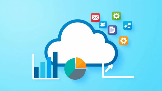 A minimalist white cloud icon on a blue gradient background, symbolizing digital storage and online services, as seen in vvv reference.
