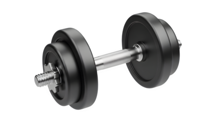 3D Dumbbell Isolated on Black Background Fitness and Strength Training Concept