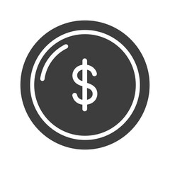 Obraz premium Dollar Coin Icon