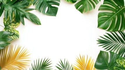 Tropical Leaf Frame Border.