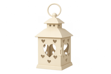 White heart lantern creating romantic light atmosphere