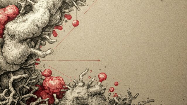 Human gut illustrated with balanced microbes and arrows
