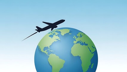 Fototapeta premium airplane flying around the world