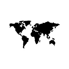 Obraz premium Simple monochromatic black and white representation of the world map layout