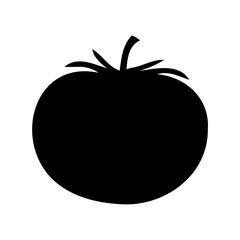 Silhouette of a Tomato Vegetable, Simplistic and Modern Design Element