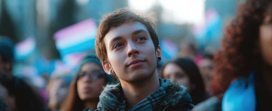 People showing strong support and vibrant unity during international transgender day of visibility march 31 events - Powered by Adobe