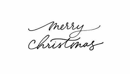 Beautifully scripted 'Merry Christmas' calligraphy isolated on white, perfect for festive holiday designs and seasonal greetings and warm wishes