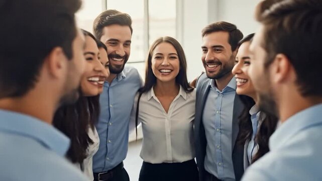 Diverse Group of Young Adults in Business Attire Collaborating During Team Meeting