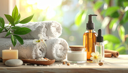 spa wellness routine, skincare products 
