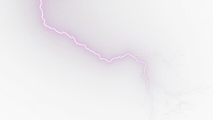 Lightning bolt in a soft pink hue zigzagging across a light background creating an transparent background and plain white background