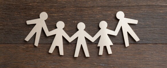 cutout figures in a circle evoke unity and connection for teamwork theme