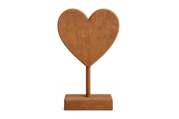 Wooden heart shape on stand showing love concept