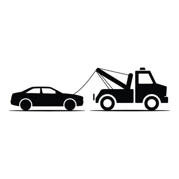 Car being towed away by tow truck Vector illustration