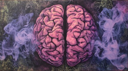 Abstract artistic depiction of human brain