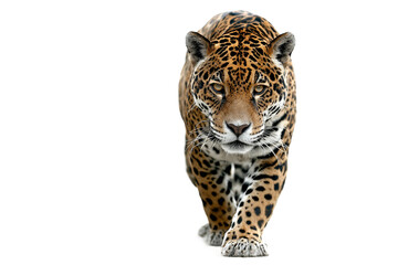Obraz premium Powerful jaguar animal standing pose isolated on transparent background