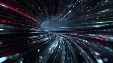 Abstract digital representation of a space tunnel