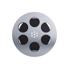 Obraz premium 3d render of a metallic movie reel