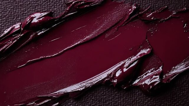selective focus rich burgundy lipstick texture closeup