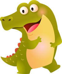 Cute Cartoon Crocodile Character Illustration