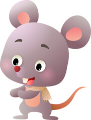Cute Cartoon Mouse Character Illustration