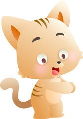Cute Cartoon Kitten Character Illustration