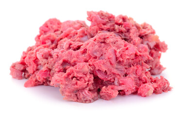 Raw ground meat isolated on white