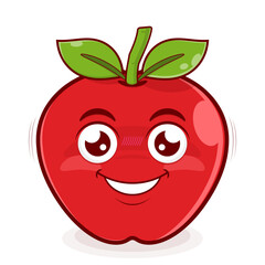 apple smile face cartoon cute