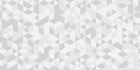 Abstract geometric white and gray background. seamless mosaic and low polygon triangle texture wallpaper. Triangle shape retro wall grid pattern geometric ornament tile vector square element.