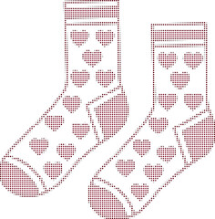 Cute Socks Pattern With Hearts, Seamless Textile Design