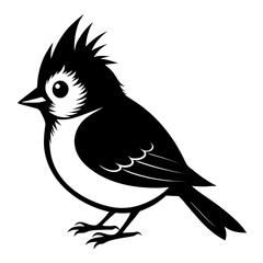 Fototapeta premium Titmouse vector clean black silhouette design white background