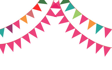 Obraz premium Playful festive bunting garlands adding charm and happiness to any celebration or party setup.