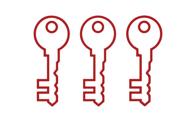 Colorful line with an unlocked key icon set against a white background. A collection of vibrant icons. Vector illustration.