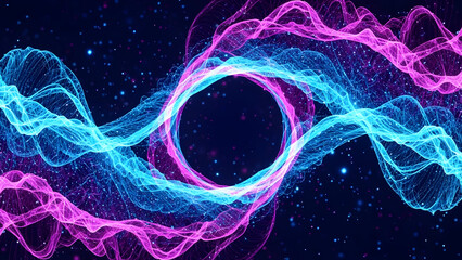 Abstract digital art of a swirling energy field.