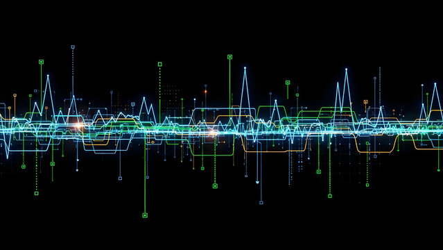 Digital Data Visualization - A Futuristic Technological Display. - Powered by Adobe