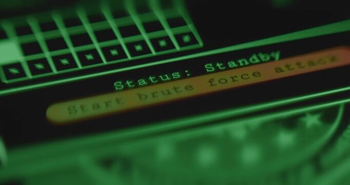 Start Brute Force Attack red button blinking