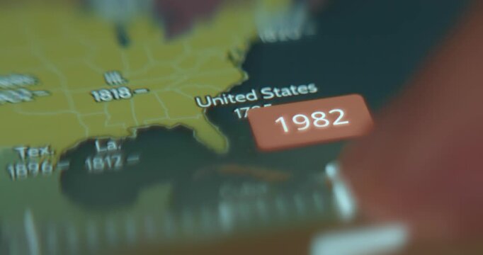 Map of USA since year 1607 timelapse