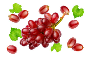 red grapes isolated on white