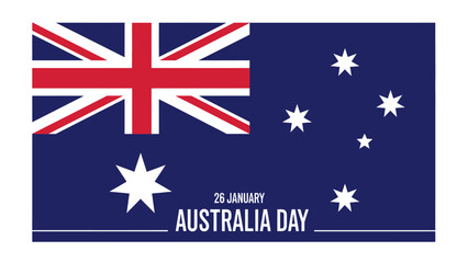 Australia Day celebration banner featuring the Australian national flag and 26 January text.