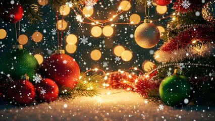 Simple Golden Abstract Background with Large Blurred Bokeh Lights