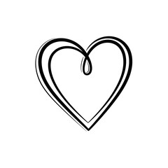 silver heart isolated on white background