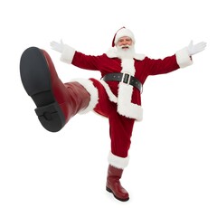 santa claus dancing white background