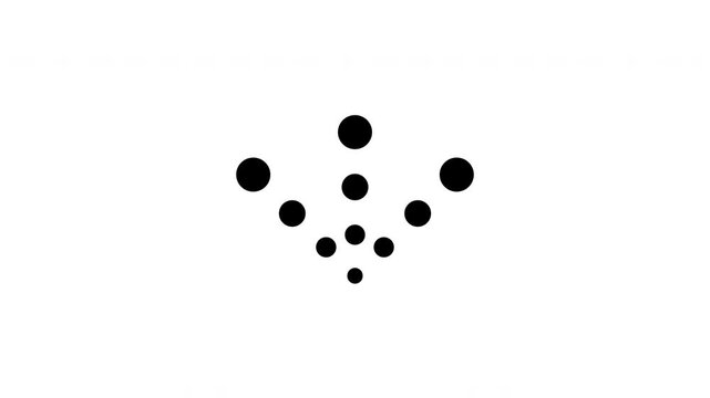 Minimal spray nozzle icon animation with simple expanding dots, clean flat design, isolated on transparent background
