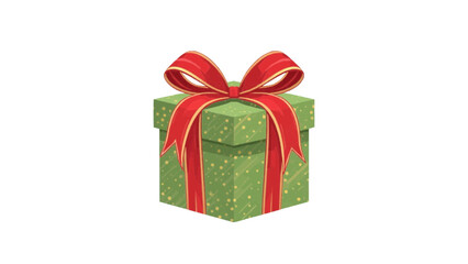 Fototapeta premium A beautifully wrapped gift with a festive red bow