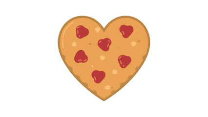 Fototapeta premium A heart-shaped cookie decorated with red berry pieces, a symbol of love and affection. A delightful treat, perfect for any occasion!