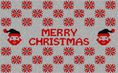 ugly Christmas sweater seamless knitting pattern.Festive knitted pattern design featuring reindeer christmas trees and snowflake elements for holiday season