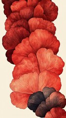 Elegant Red Clover Petals on an Ivory Background