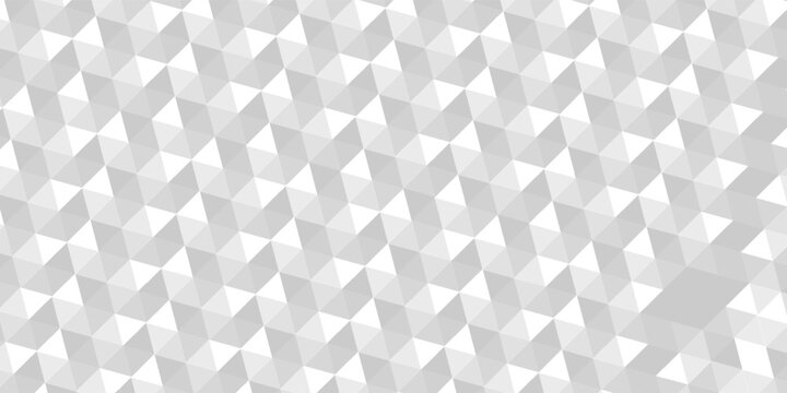  Geometric seamless technology gray and white triangle element light background. Abstract digital grid light pattern white Polygon Mosaic triangle Background, business and corporate background.