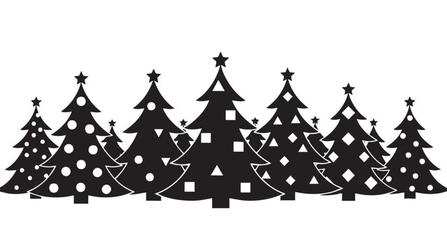 Christmas trees patterned silhouette for holiday decorations